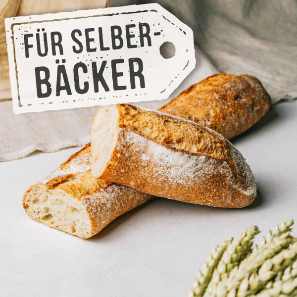 Parisienne groß BIL ﻿Rustikale Weizenbrotstange nach original französischem Rezept mit luftiger, großporiger Krume.