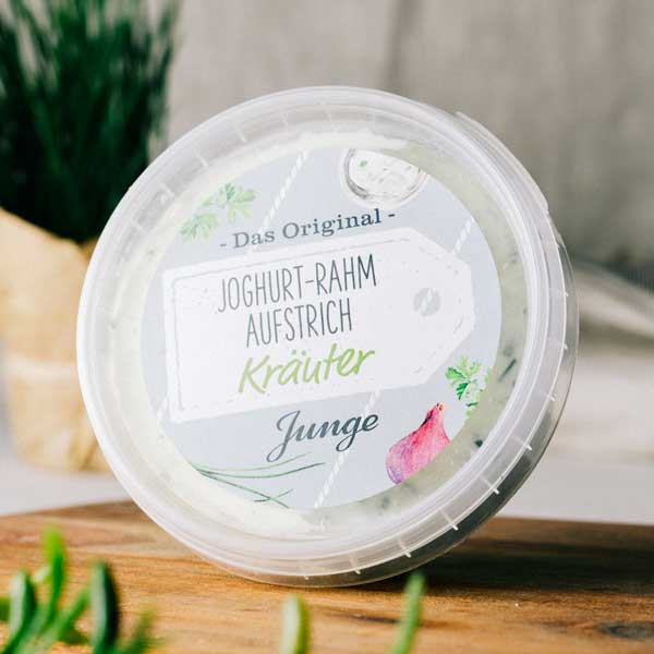 Jogh.Rahmaufstr.Schnittl./Pete 150g ﻿Cremiger Joghurt-Rahmaufstrich mit Schnittlauch und Petersilie.